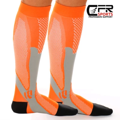 Calcetines de compresión alivio del dolor pantorrilla pierna pie fatiga soporte medias hombres y mujeres Foto 1 de 4