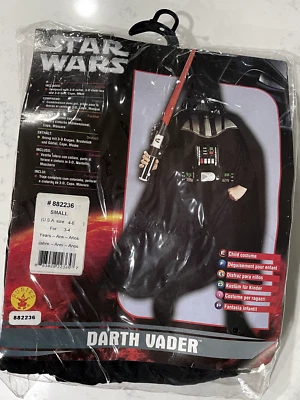 DELUXE STAR WARS Darth Vader Boys Costume WITH Mask & Cape, Size S (4-6), NEW - Image 1 of 4