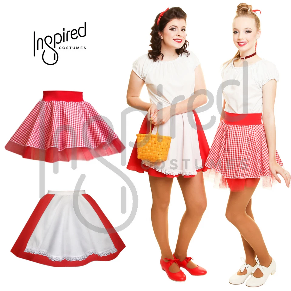 Girl's Red Riding Hood Gingham and Net Dance SKIRT Fancy Dress DANCE UK - Image 1 of 4
