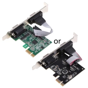 PCIe Dual Serial Expansion Card Chip AX99100 2 Port Industrial DB9 COM RS232 - Picture 1 of 9