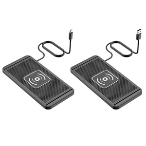 Car Wireless Fast Charging Charger Mat Non-Slip Pad Holder For Smart Phones USA - Picture 1 of 12