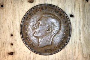 Great Britain 1948 1 Penny KM845 Bronze **VF** #GB - Picture 1 of 2
