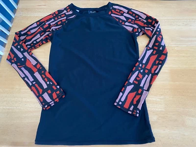 VOLCOM Rash Guard NEGRO con Top Estampado Manga Larga - Junior Talla S Foto 1 de 4