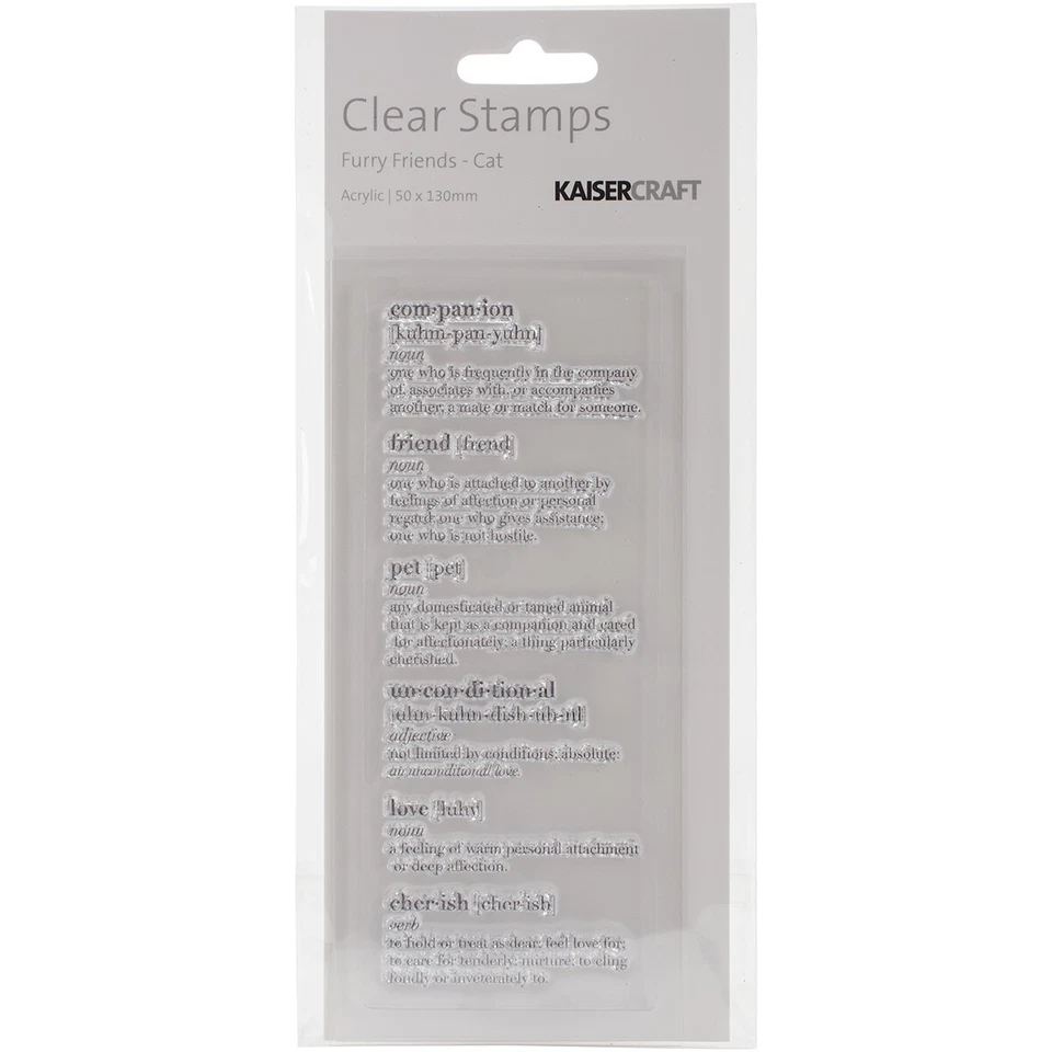 Estampillas acrílicas transparentes de gato colección Kaiser Craft Furry Friends Foto 1 de 1