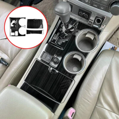 Panel de cambio de marchas de consola central de acero negro para Toyota Highlander 2008-2013 Foto 1 de 4