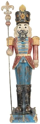 Clayre & Eef 5PR0187 Dekoration Nussknacker 31x23x99 cm Blau und Rot - Bild 1 von 4