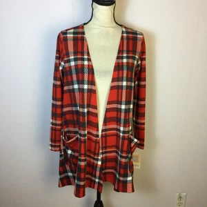 Neu mit Etikett LuLaRoe Caroline Cardigan Pullover vorne offen Gr. S Damen rot kariert Weihnachten - Bild 1 von 19