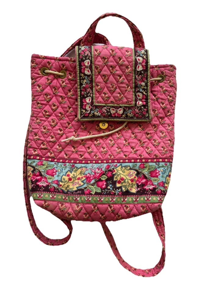 Mochila Vera Bradley Provincial Roja a Presión Mediana Bolso Retirado Acolchado Foto 1 de 4