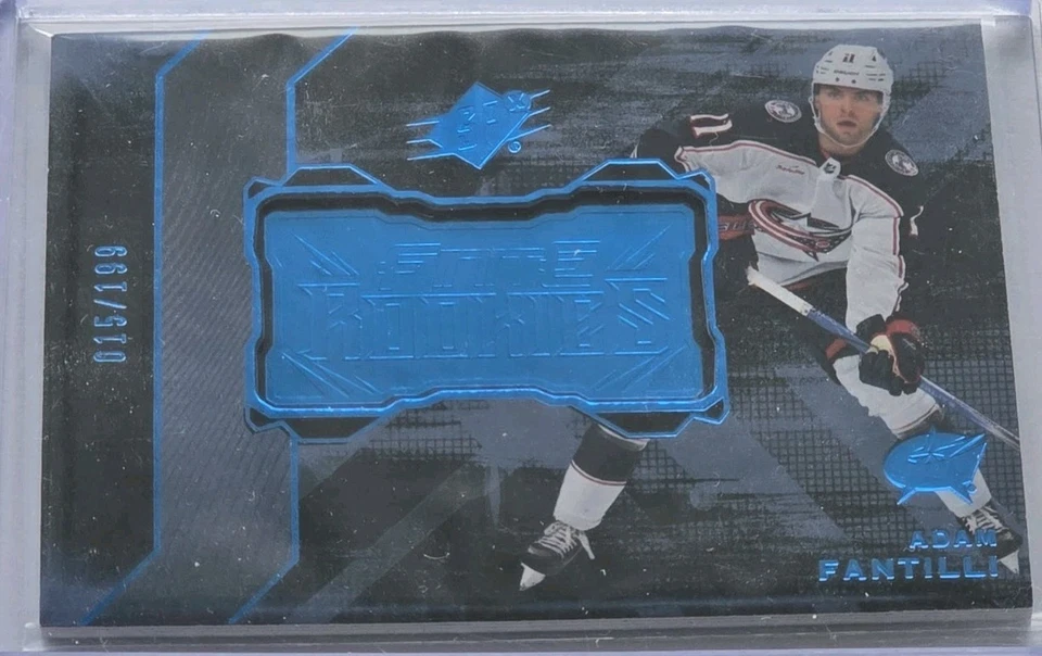 2023-24 Upper Deck SPX Finite Rookies Blue Adam Fantilli Rookie 015/199 #F-20 - Image 1 of 2