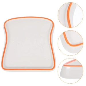  Breakfast Plate Toast Shape Meal Non Breakable Plates Ceramic Kids Cake - Bild 1 von 12