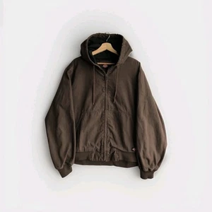 Chaqueta con Capucha Dickies Forrada Térmica con Cremallera Completa Para Hombres Marrón Ropa de Trabajo Para Hombres XL Utilidad - Imagen 1 de 7