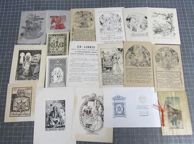 VINTAGE BOOKPLATES - LOT OF ABOUT 150 AND A FEW ODD ITEMS - SEE THE PHOTOS! Foto 1 de 4