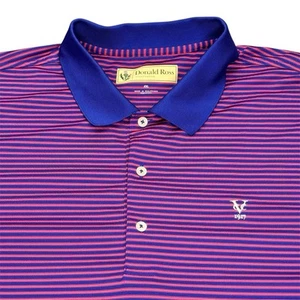 Donald Ross Sz XXL Valdosta Country Club GA Performance Golf Polo Shirt Pink Blu - Picture 1 of 12