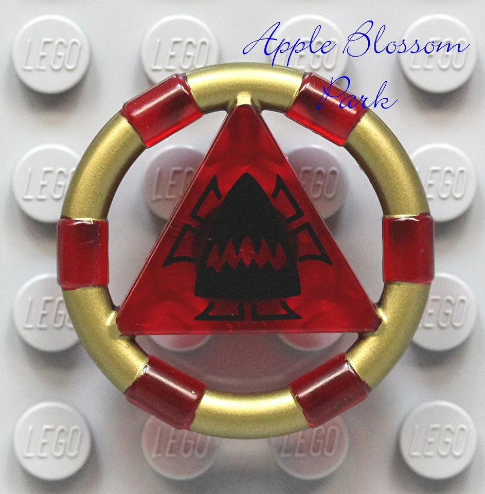 NEW Lego Atlantis Trans RED TREASURE KEY - Shark Head Minifig Symbol - 8078 - Image 1 of 1