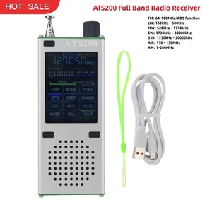 ATS200 Full Band Radio Receiver Aviation Band Radio SSB LSB FM AM 2.4-in TFT - Zdjęcie 1 z 8