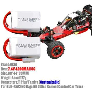 Batería Lipo 2x7.4V 4200MAH 5C RC para ELK-Racing Baja 5B 5T 5SC Remont Car Truck - Imagen 1 de 5