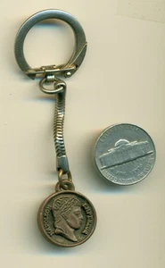 VINTAGE KEY RING - EMPEROR NAPOLEON - KEY CHAIN - Picture 1 of 2