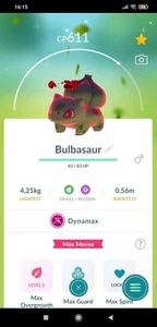 Pokémon Go - Shiny Dynamax Bulbasaur (Comercio 20k polvo de estrellas o P.T.C 80k polvo de estrellas) - Imagen 1 de 1