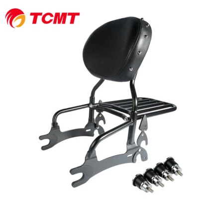 12" Sissy Bar Backrest Rack W/ Spools Fit For Indian Chief Dark Horse 2016-2018 - Image 1 of 4