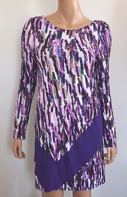 NUEVO CON ETIQUETAS Auténtico Vestido Estampado Multicolor JIL SANDER NAVY 34 US-4 Foto 1 de 4