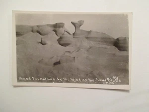 RPPC Michigan Postcard Sand Formations by the wind on sand bluffs Real Photo MI - Picture 1 of 2
