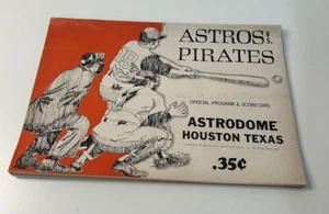 VTG Houston Astros vs Pittsburgh Pirates Baseball Program Rare Art Cover Sketch - Picture 1 of 2