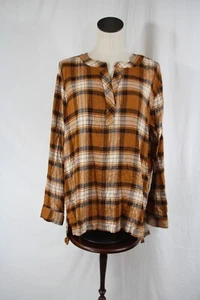 JANE + DELANEY Oversized Plaid Button Down Top Size Large NWT - Picture 1 of 11