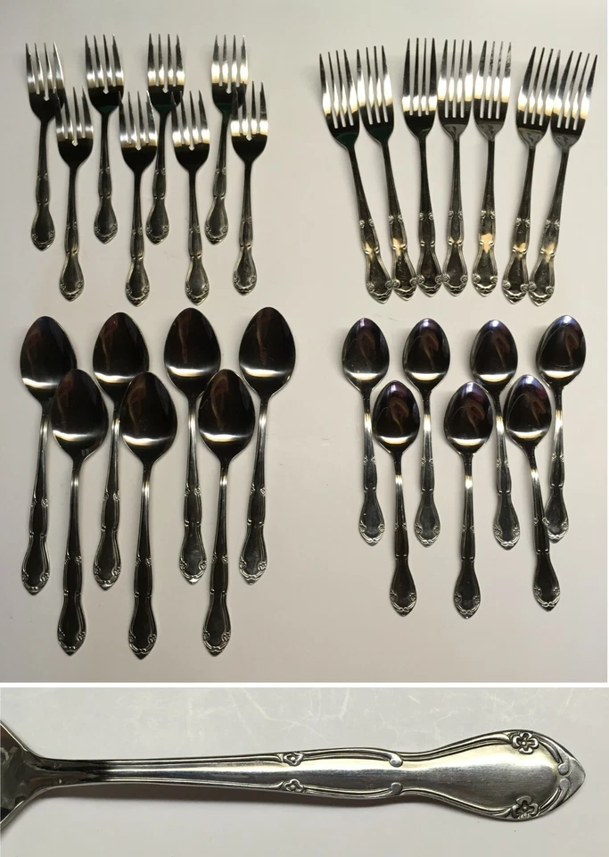 Cubiertos de acero inoxidable Regal RLS5 borde de desplazamiento floral Corea - a elección Foto 1 de 1