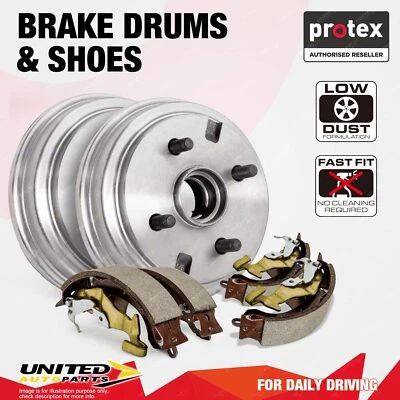Rear Protex Brake Drums + Shoes for Ford Transit VH VJ DRW LWB 2000 - 2002 - image 1 of 2