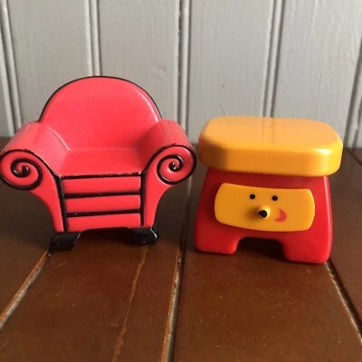 Mesa auxiliar vintage Blue’s Clues Blues Clues cajón/silla adorno de pastel juguete Foto 1 de 4