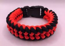 Hamdmade Black & Red Paracord Unisex Bracelet for Camping Survival Jewelry
