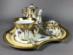 Mokka Carlsbad Art Nouveau Porcelain Solitaire Lunch Service - Picture 1 of 19