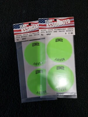 2 Team Associated 6857 FT Flo Green Reedy Wheel Dots for RC10T Truck Buggy NIP  - Image 1 of 2
