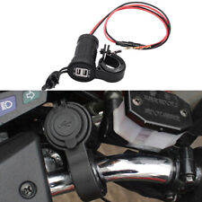 12V/24V Waterproof Motorcycle Dual USB Power Charger Socket Handlebar Mount