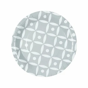 Silver Geometric Paper Dinner Plates, 8 Ct., Party Supplies, 8 Pieces - Picture 1 of 1