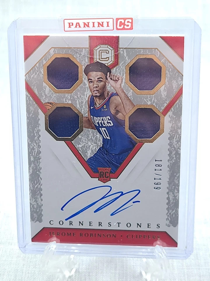 JEROME ROBINSON RC QUAD PATCH AUTO /199 2018-19 PANINI CORNERSTONES Thick #162 - Image 1 of 2