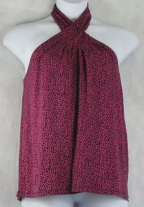 Michael Kors Women's Plus Size Sleeveless Halter Top, Pink Black Giraffe, 3X - Picture 1 of 3