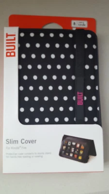 Built Neoprene Slim Cover Kindle Fire Black & White Polka Dot E-SCKF1-MBW New  - Image 1 of 4