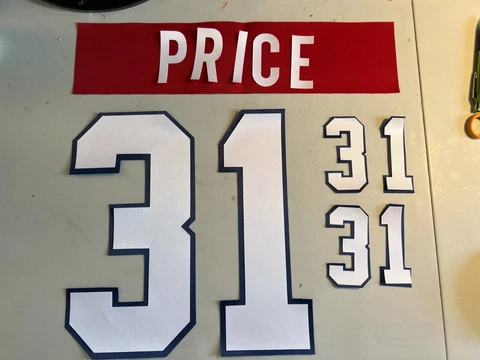 NHL 2023 #31 Carey Price Montreal Canadiens UNSEWN kit for your own Jersey Cover