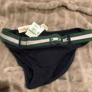 Bikini Jessica Simpson a costine con cintura hipster fondo blu scuro taglia large nuovo cartellino - Foto 1 di 6