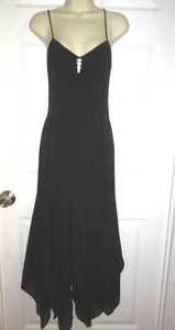 Vintage Venus Attitudes Size 5/6 long thin straps Black Rhinestone Cocktail dres - Picture 1 of 5