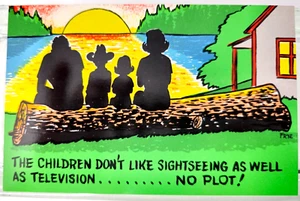 "Sightseeing Has No Plot" TV Sunset Family Travel Postcard Frye & Smith H-428 - Picture 1 of 3