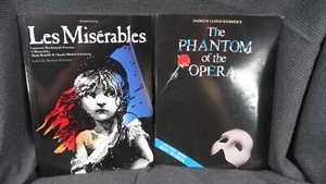 The Phantom of the Opera & Les Miserables Songbooks '87 91 Paperback Sheet Music - Picture 1 of 10