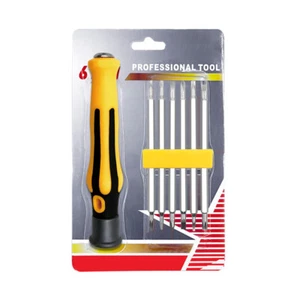 Juego de destornilladores multifuncionales 6 en 1 para electricista brocas herramienta de mano - Imagen 1 de 7