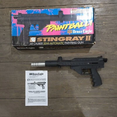 Полуавтоматический пистолет для пейнтбола Brass Eagle Black Stingray 2 II со стволом и оригинальной коробкой - Изображение 1 из 4