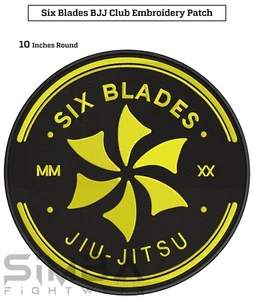 Bjj Gi Patches BJJ Martial Arts Patches Six Blades Jiujitsu Embroidery Patches - Picture 1 of 4