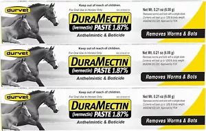 3 Pack Durvet Duramectin Equine Wormer Paste -3 Tubes Exp July 2026 - Picture 1 of 11