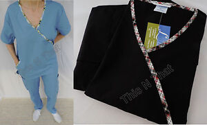 Medical Dental Nursing Scrub 2 piece Solid Color Set Uniform Unisex Xs, S, M, L