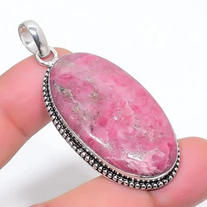 Rhodonite Oval Shape Gemstone Pendant Handmade Unique Gift Jewelry 2.30" FP 2289 - Picture 1 of 7