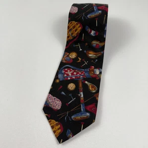 Tango by Max Raab Men Cotton Golf Clubs Balls Pins Traditional Neck Tie NWOT - Picture 1 of 6